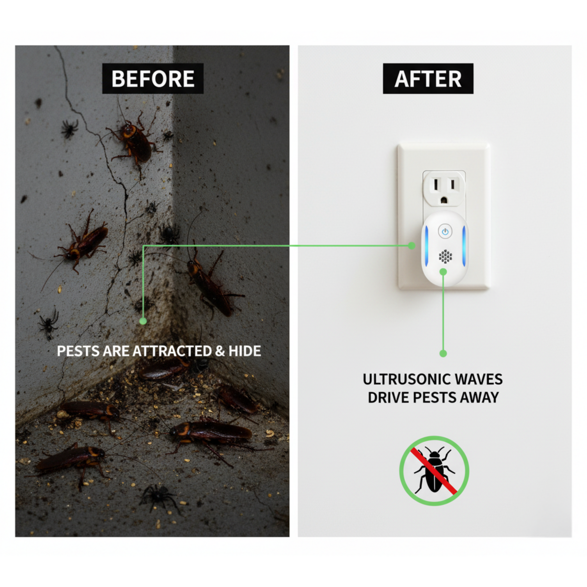 Try RoachRx - Keeps Roaches & Insects Away Safe for Kids & Pets