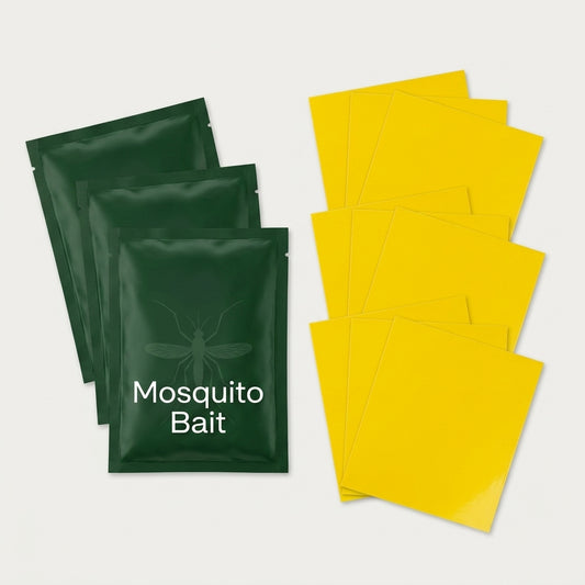 Mosquito trap refill 1-pack — 3 mosquito bait packs and 9 yellow sticky traps
