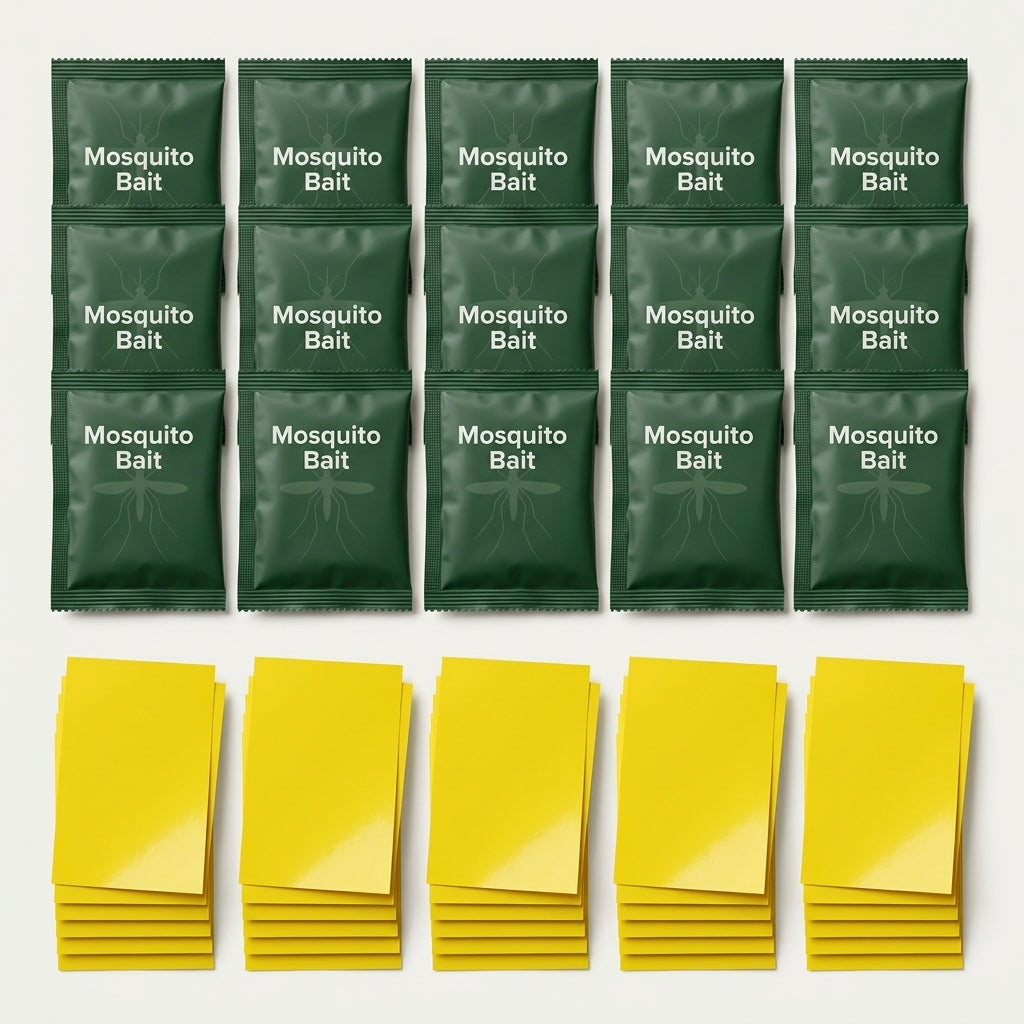 Mosquito trap refill 5-pack — 15 mosquito bait packs and 45 yellow sticky traps